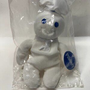 Vintage Sealed 8" Pillsbury Dough Boy Bean Bag Plush NWT 1997